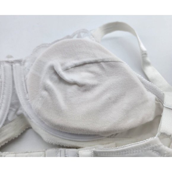 Jodee 606 Surgical Mastectomy Balanced Fit Bra Lace Trim White Size 34A - Picture 7 of 10